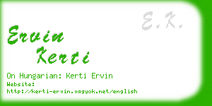 ervin kerti business card